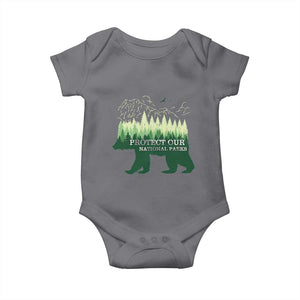Protect Our Parks National Park Baby Onesie Bear Hiking Nature TS02 Charcoal Print Your Wear