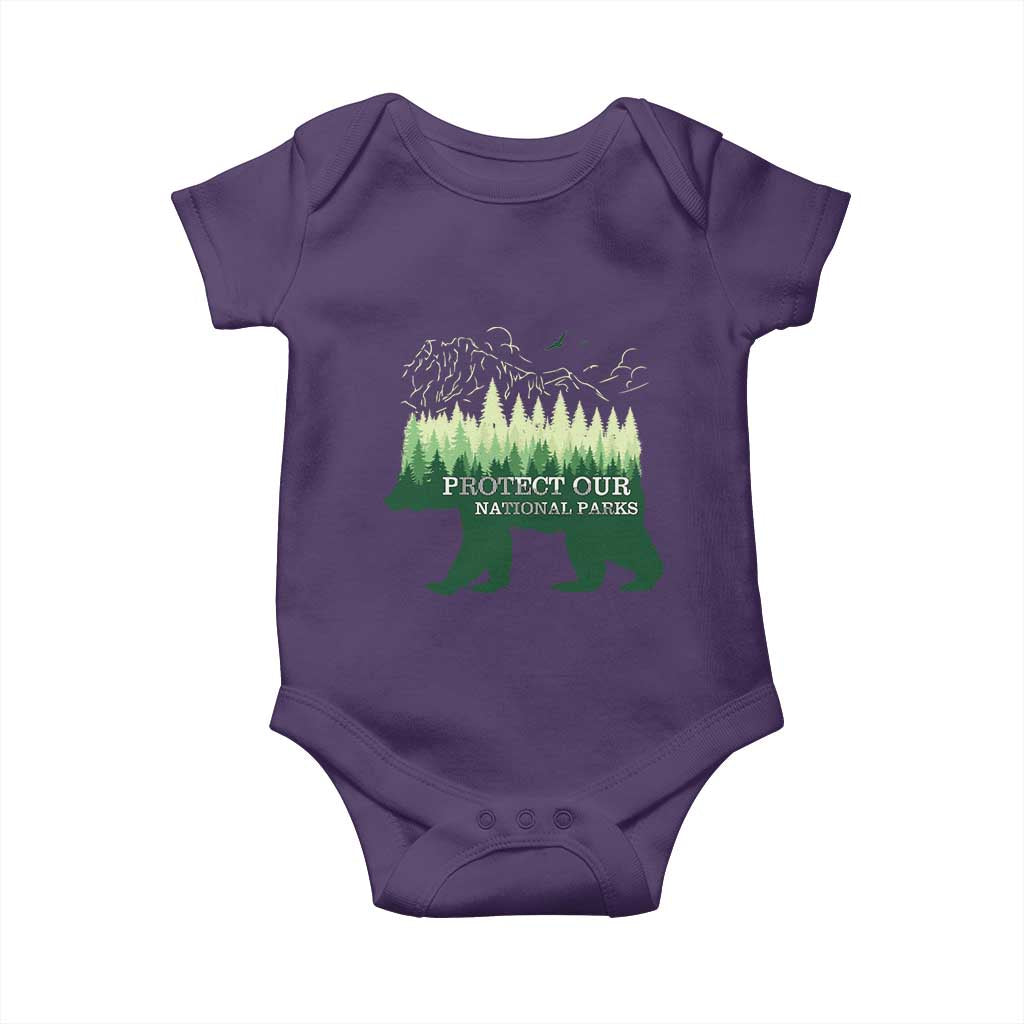 Protect Our Parks National Park Baby Onesie Bear Hiking Nature TS02 Purple Print Your Wear