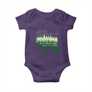 Protect Our Parks National Park Baby Onesie Bear Hiking Nature TS02 Purple Print Your Wear