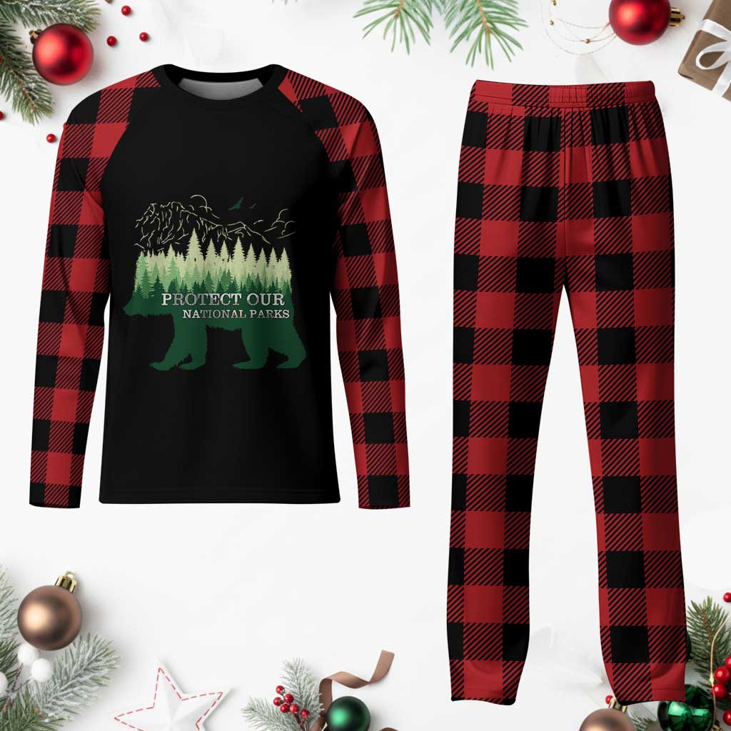 Protect Our Parks National Park Plaid Pajama Set Bear Hiking Nature TS02 Buffalo Plaid Print Your Wear