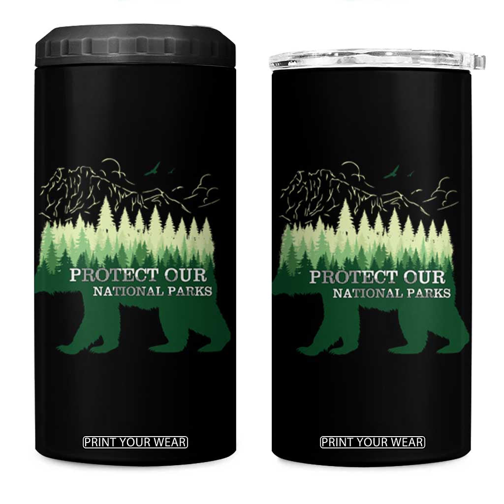 Protect Our Parks National Park 4 in 1 Can Cooler Tumbler Bear Hiking Nature TS02 One Size: 16 oz Black Print Your Wear