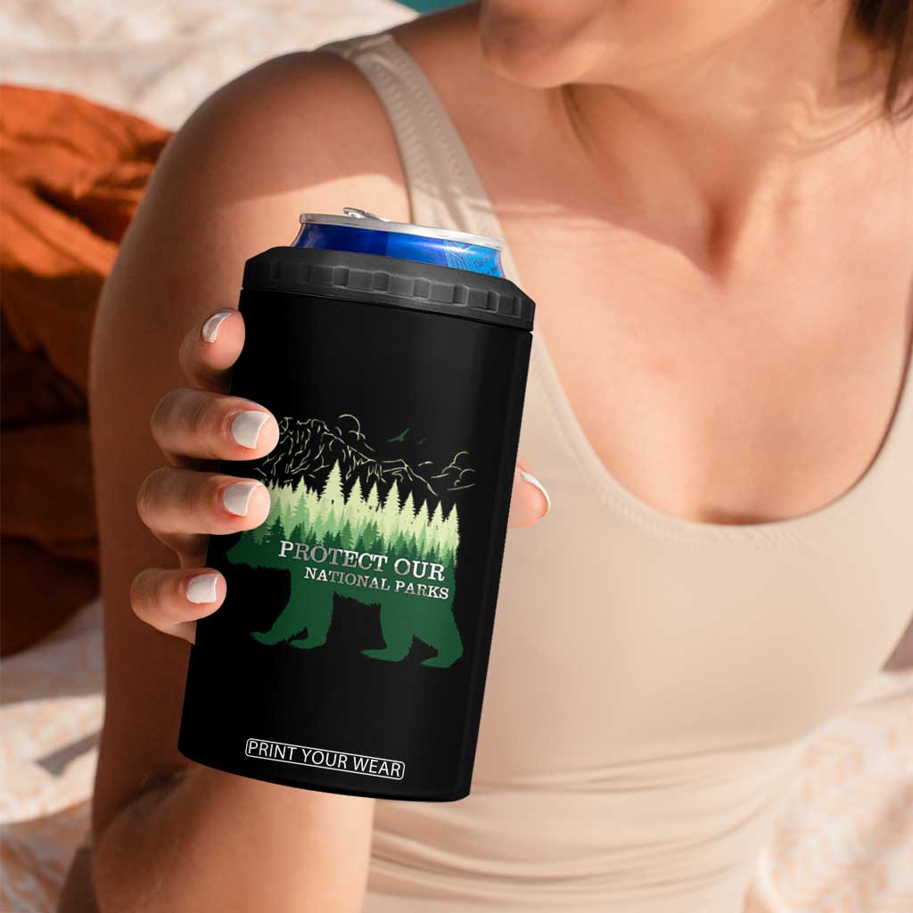 Protect Our Parks National Park 4 in 1 Can Cooler Tumbler Bear Hiking Nature TS02 Print Your Wear