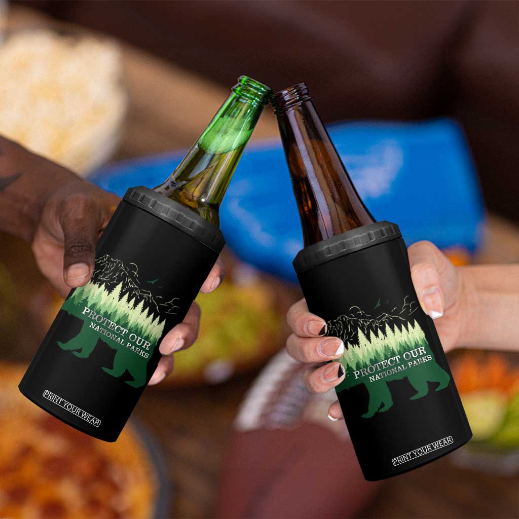 Protect Our Parks National Park 4 in 1 Can Cooler Tumbler Bear Hiking Nature TS02 Print Your Wear