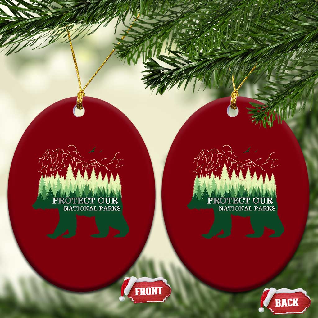 Protect Our Parks National Park Ceramic Ornament Bear Hiking Nature TS02 Print Your Wear