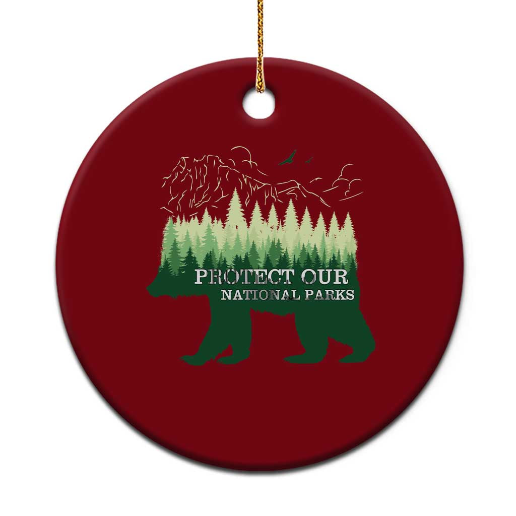Protect Our Parks National Park Ceramic Ornament Bear Hiking Nature TS02 1pc Red Print Your Wear