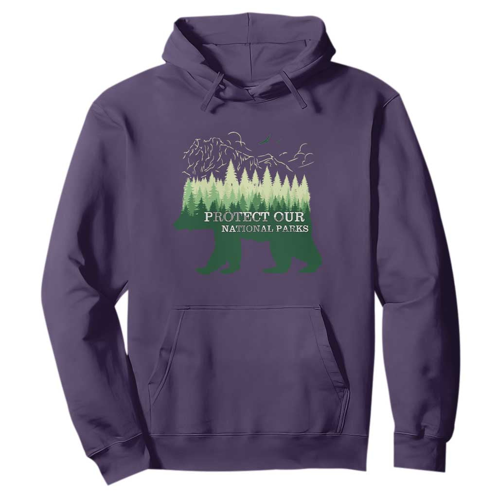 Protect Our Parks National Park Hoodie Bear Hiking Nature TS02 Purple Print Your Wear