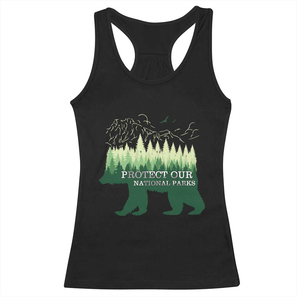 Protect Our Parks National Park Racerback Tank Top Bear Hiking Nature TS02 Black Print Your Wear