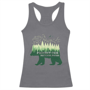 Protect Our Parks National Park Racerback Tank Top Bear Hiking Nature TS02 Charcoal Print Your Wear