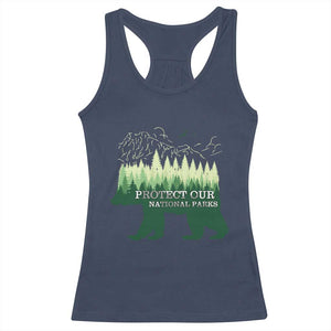 Protect Our Parks National Park Racerback Tank Top Bear Hiking Nature TS02 Navy Print Your Wear