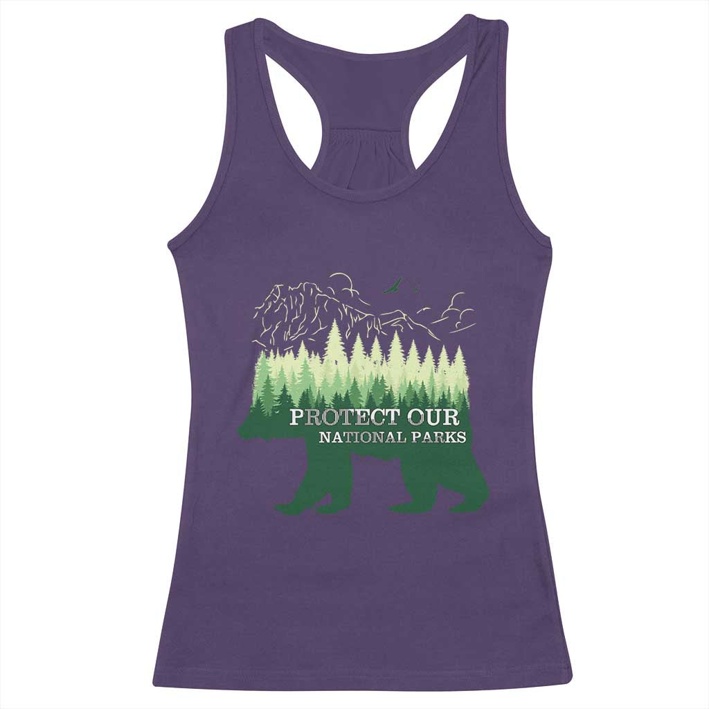 Protect Our Parks National Park Racerback Tank Top Bear Hiking Nature TS02 Purple Print Your Wear