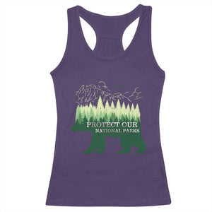 Protect Our Parks National Park Racerback Tank Top Bear Hiking Nature TS02 Purple Print Your Wear