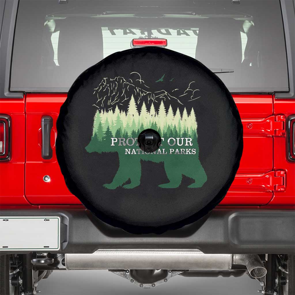 Protect Our Parks National Park Spare Tire Cover Bear Hiking Nature TS02 Black Print Your Wear