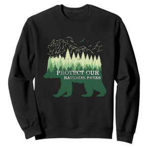 Protect Our Parks National Park Sweatshirt Bear Hiking Nature TS02 Black Print Your Wear