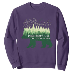 Protect Our Parks National Park Sweatshirt Bear Hiking Nature TS02 Purple Print Your Wear
