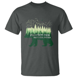 Protect Our Parks National Park T Shirt Bear Hiking Nature TS02 Dark Heather Print Your Wear