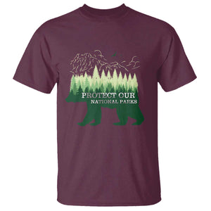 Protect Our Parks National Park T Shirt Bear Hiking Nature TS02 Maroon Print Your Wear