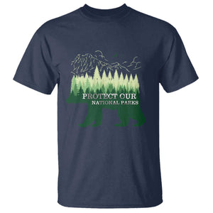 Protect Our Parks National Park T Shirt Bear Hiking Nature TS02 Navy Print Your Wear
