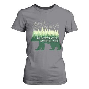Protect Our Parks National Park T Shirt For Women Bear Hiking Nature TS02 Charcoal Print Your Wear