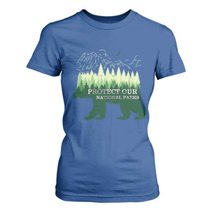 Protect Our Parks National Park T Shirt For Women Bear Hiking Nature TS02 Royal Blue Print Your Wear