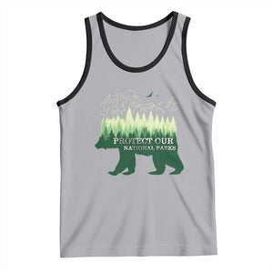 Protect Our Parks National Park Tank Top Bear Hiking Nature TS02 Athletic Heather Black Print Your Wear