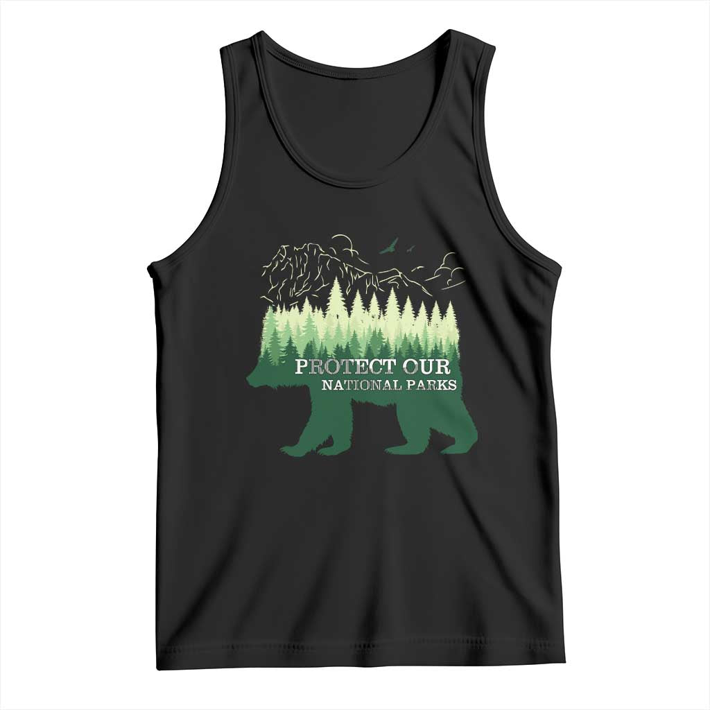 Protect Our Parks National Park Tank Top Bear Hiking Nature TS02 Black Print Your Wear