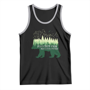 Protect Our Parks National Park Tank Top Bear Hiking Nature TS02 Black Athletic Heather Print Your Wear