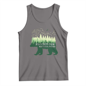 Protect Our Parks National Park Tank Top Bear Hiking Nature TS02 Deep Heather Print Your Wear