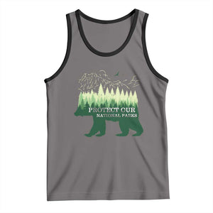 Protect Our Parks National Park Tank Top Bear Hiking Nature TS02 Deep Heather Black Print Your Wear
