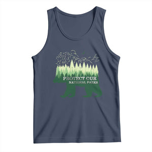 Protect Our Parks National Park Tank Top Bear Hiking Nature TS02 Navy Print Your Wear