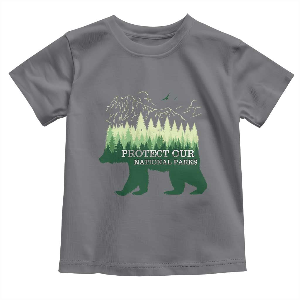 Protect Our Parks National Park Toddler T Shirt Bear Hiking Nature TS02 Charcoal Print Your Wear