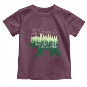 Protect Our Parks National Park Toddler T Shirt Bear Hiking Nature TS02 Maroon Print Your Wear