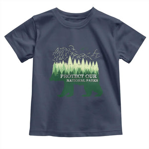 Protect Our Parks National Park Toddler T Shirt Bear Hiking Nature TS02 Navy Print Your Wear