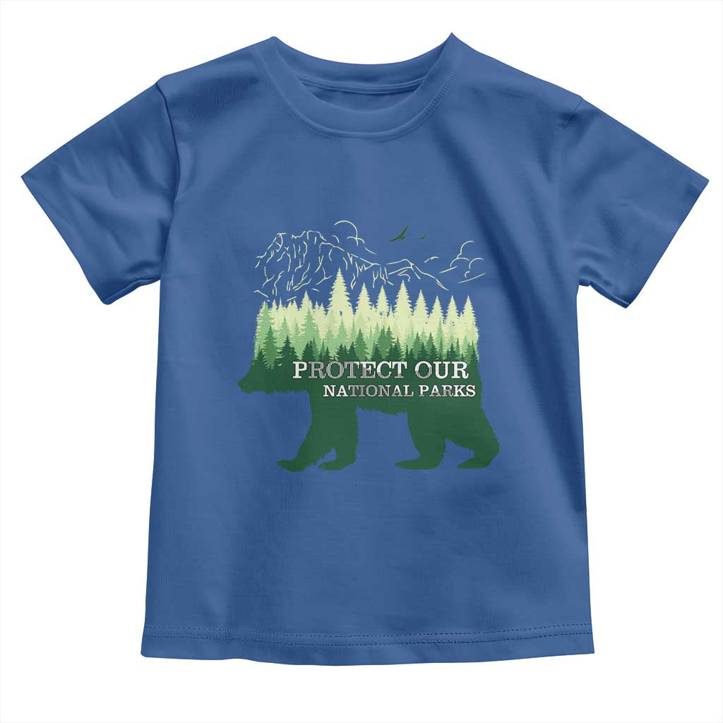Protect Our Parks National Park Toddler T Shirt Bear Hiking Nature TS02 Royal Blue Print Your Wear
