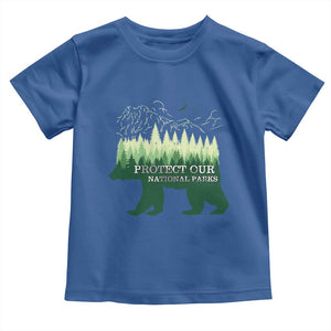 Protect Our Parks National Park Toddler T Shirt Bear Hiking Nature TS02 Royal Blue Print Your Wear