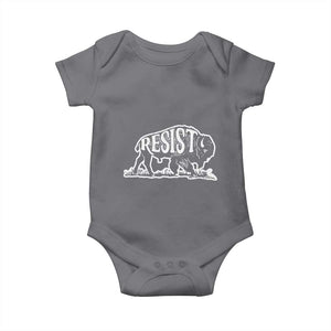 Protect Our National Parks Baby Onesie Bison Wildlife Resist TS02 Charcoal Print Your Wear