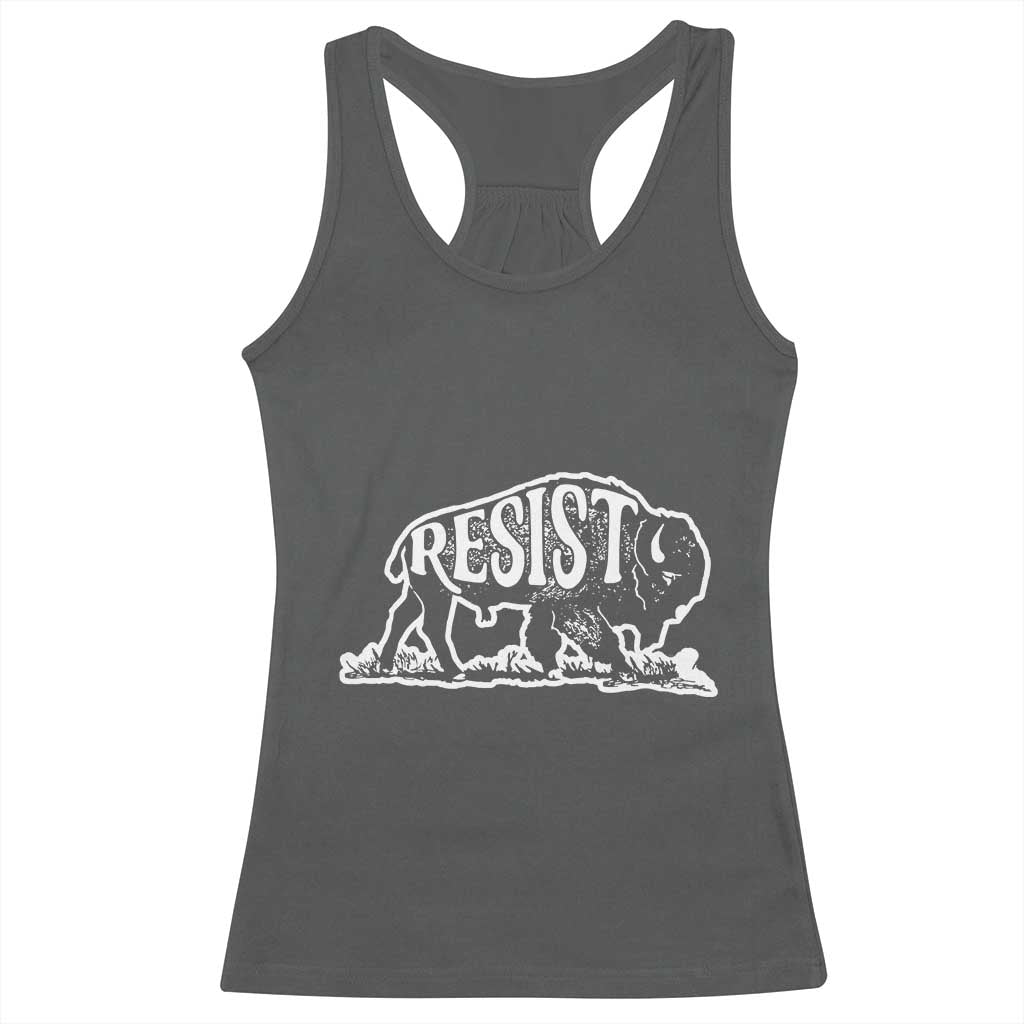 Protect Our National Parks Racerback Tank Top Bison Wildlife Resist TS02 Dark Heather Print Your Wear