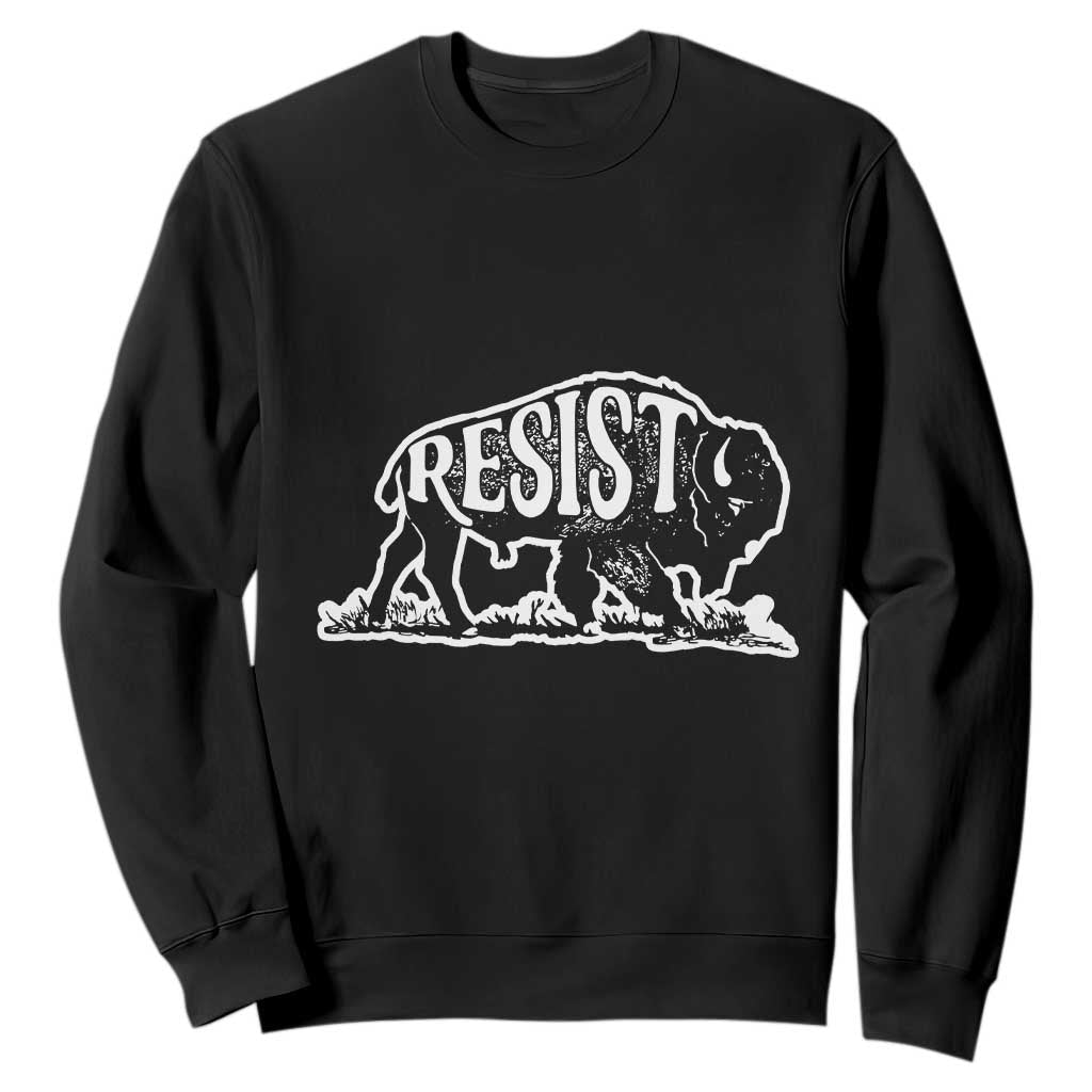 Protect Our National Parks Sweatshirt Bison Wildlife Resist TS02 Black Print Your Wear