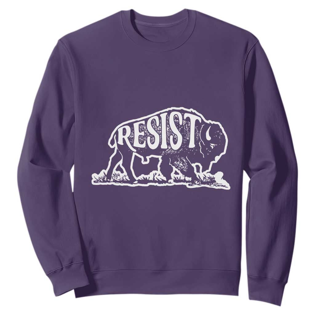 Protect Our National Parks Sweatshirt Bison Wildlife Resist TS02 Purple Print Your Wear