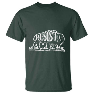 Protect Our National Parks T Shirt Bison Wildlife Resist TS02 Dark Forest Green Print Your Wear