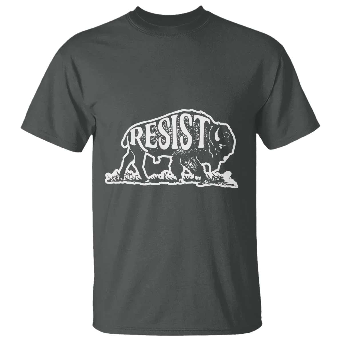 Protect Our National Parks T Shirt Bison Wildlife Resist TS02 Dark Heather Print Your Wear