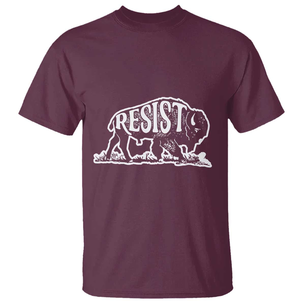 Protect Our National Parks T Shirt Bison Wildlife Resist TS02 Maroon Print Your Wear