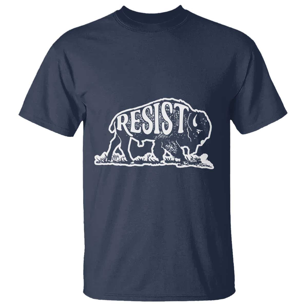Protect Our National Parks T Shirt Bison Wildlife Resist TS02 Navy Print Your Wear