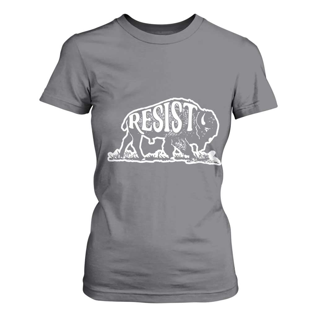 Protect Our National Parks T Shirt For Women Bison Wildlife Resist TS02 Charcoal Print Your Wear