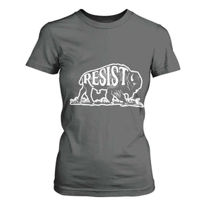 Protect Our National Parks T Shirt For Women Bison Wildlife Resist TS02 Dark Heather Print Your Wear