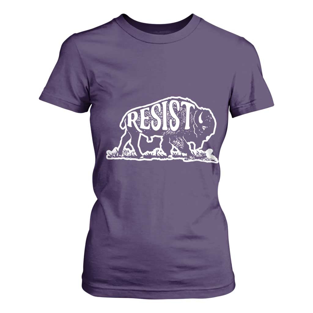 Protect Our National Parks T Shirt For Women Bison Wildlife Resist TS02 Purple Print Your Wear