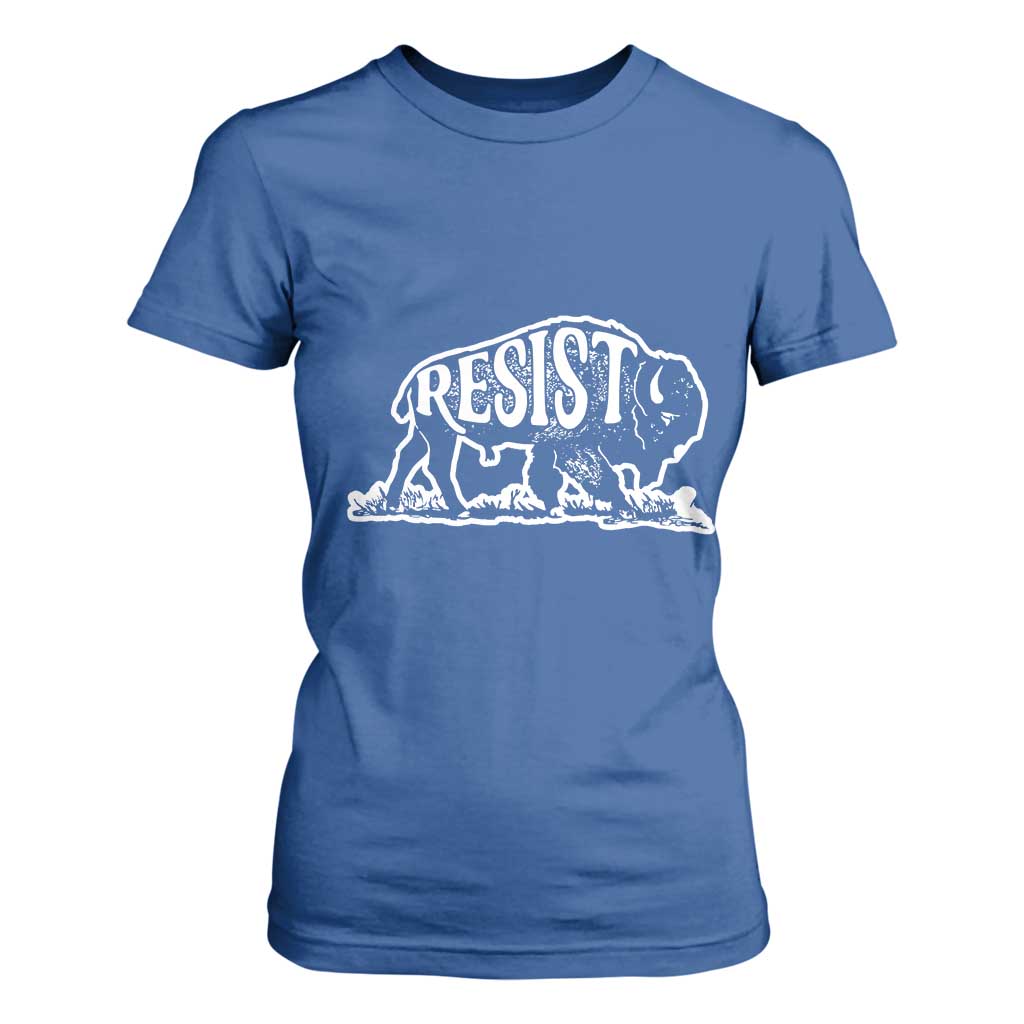 Protect Our National Parks T Shirt For Women Bison Wildlife Resist TS02 Royal Blue Print Your Wear