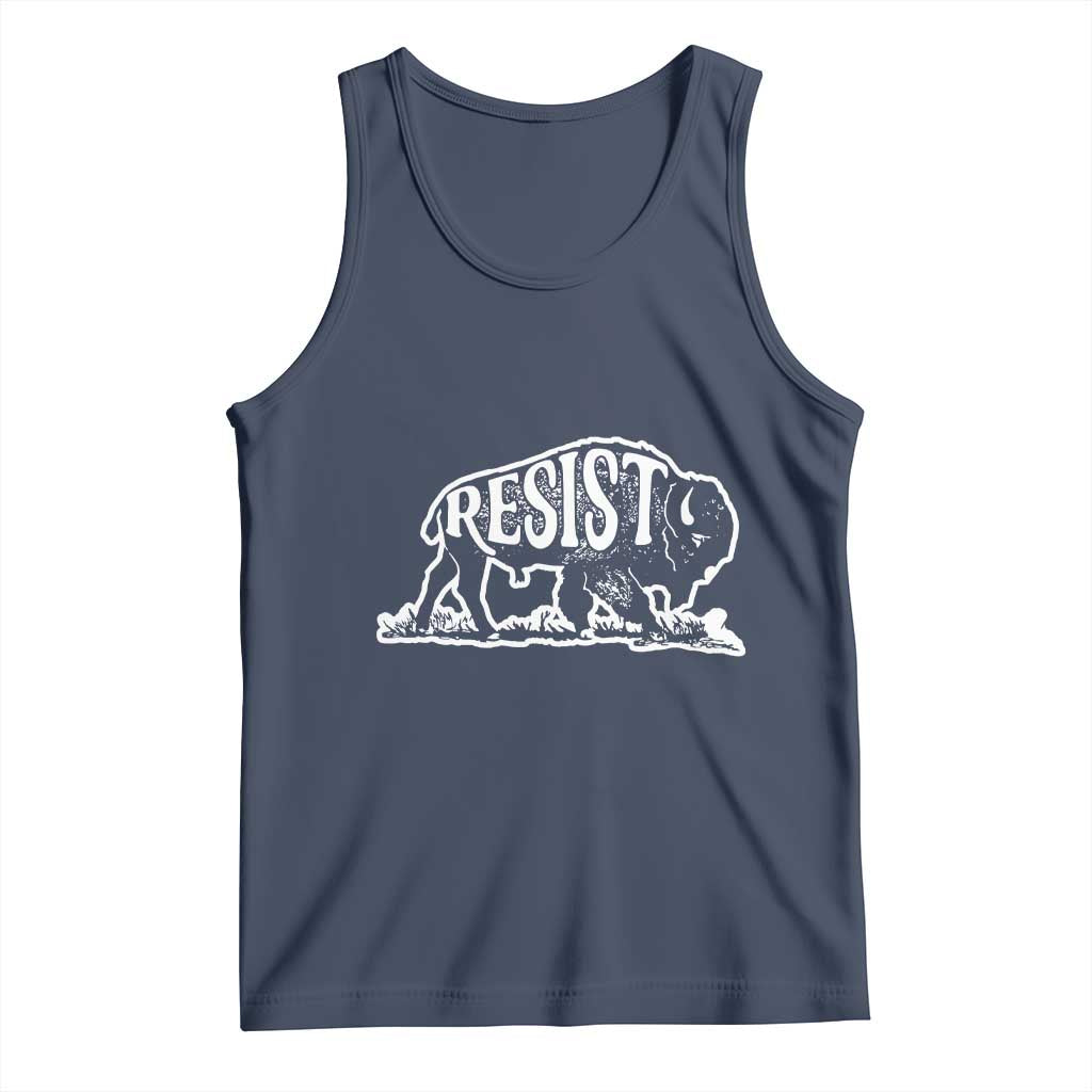 Protect Our National Parks Tank Top Bison Wildlife Resist TS02 Navy Print Your Wear