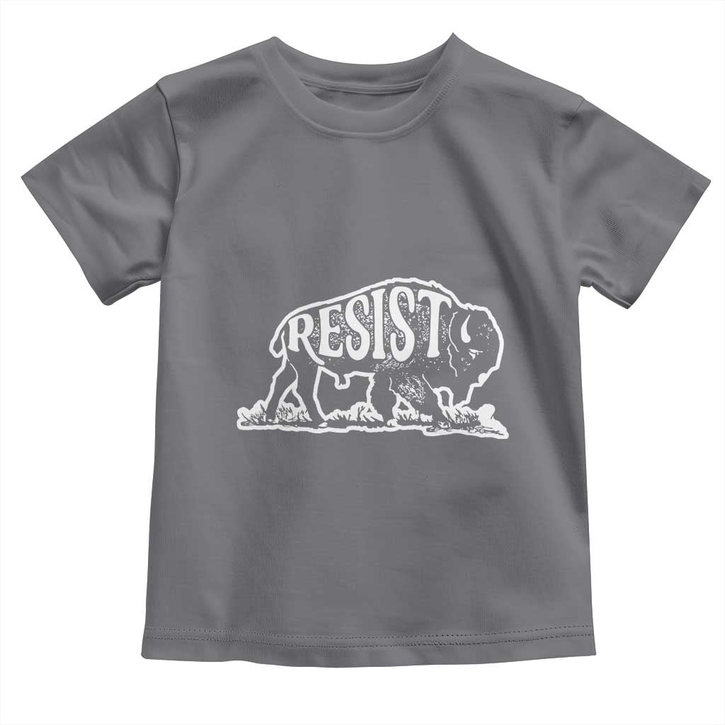 Protect Our National Parks Toddler T Shirt Bison Wildlife Resist TS02 Charcoal Print Your Wear