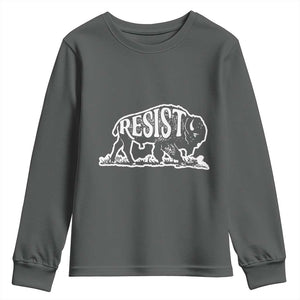 Protect Our National Parks Youth Sweatshirt Bison Wildlife Resist TS02 Dark Heather Print Your Wear
