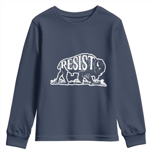 Protect Our National Parks Youth Sweatshirt Bison Wildlife Resist TS02 Navy Print Your Wear